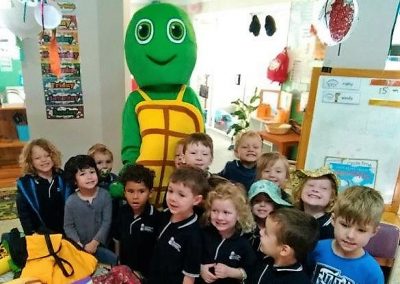 Kindy class Learning Water Safety with Trevor the Turtle from Rackley Swim School